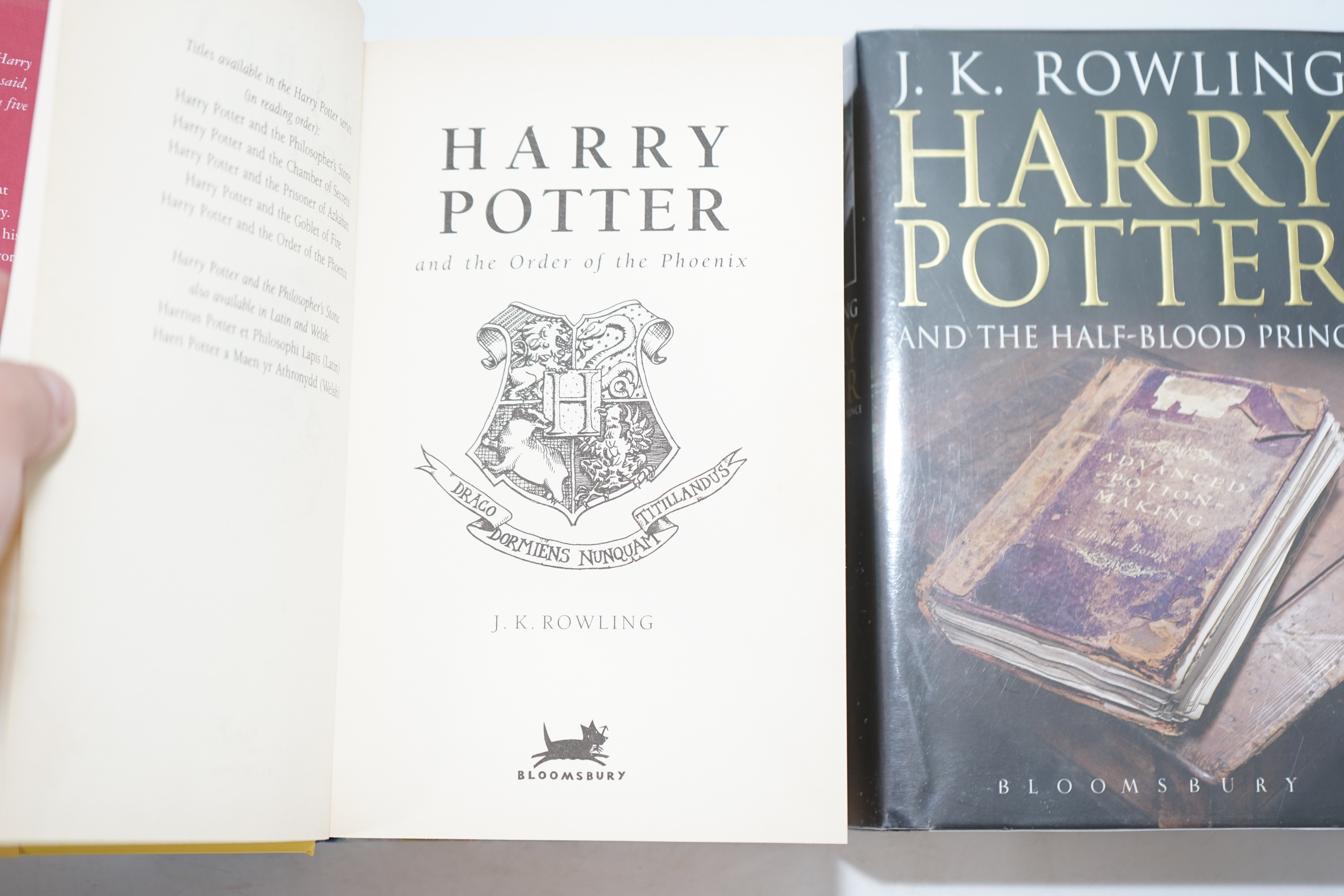 Rowling, J.K - Three works - Harry Potter and the Order of the Phoenix, 1st edition, a misbound copy - The Hogwarts High Inquisitor chapter finishes mid-sentence on p. 288; Chapter Twenty Three repeated twice, in wrong o